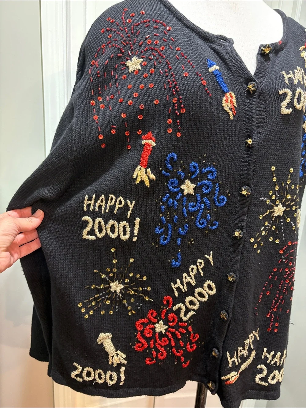 Tiara vintage 2000s cardigan with sequins and embroidery